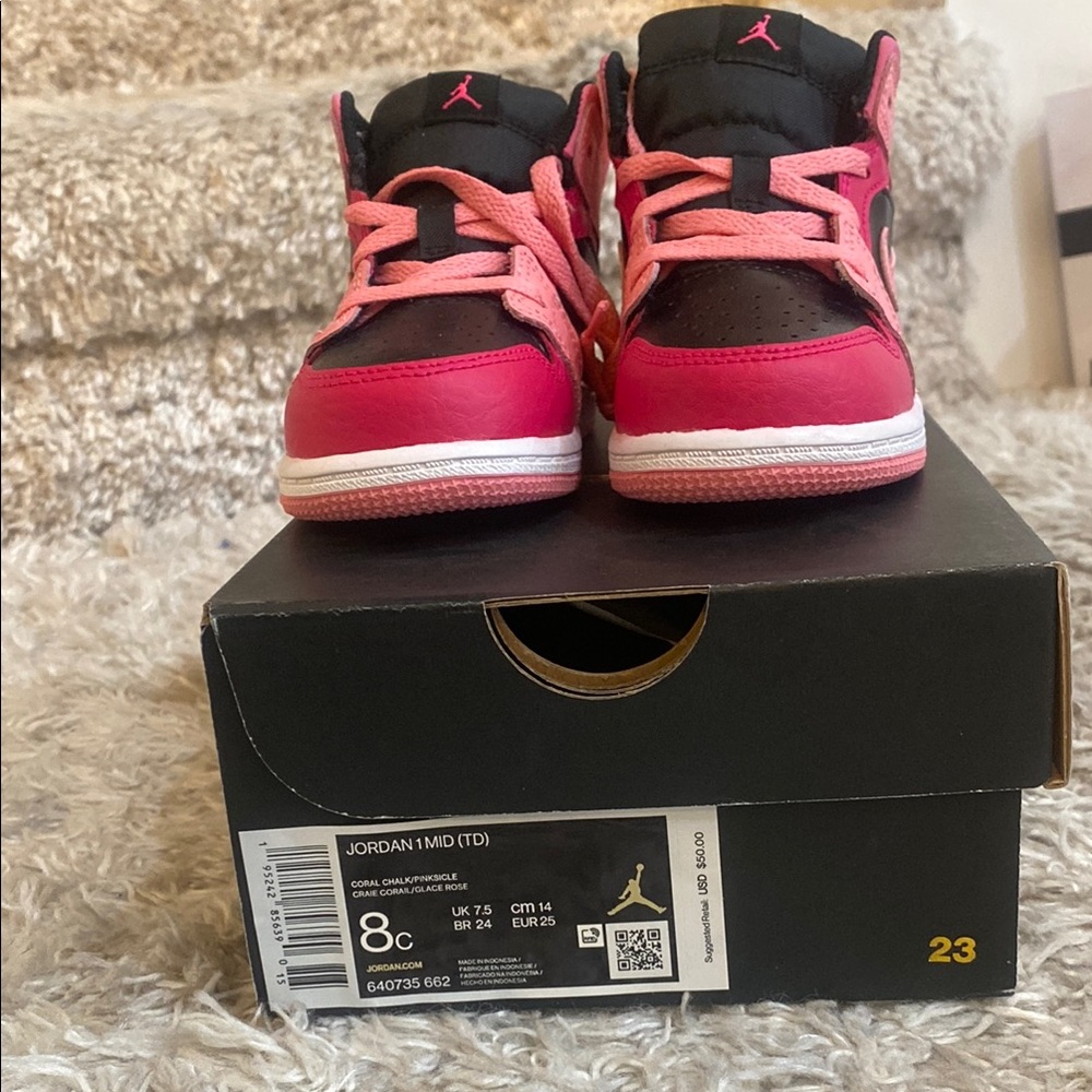 Jordan Kids' Mid TD Shoes - Pink and Black